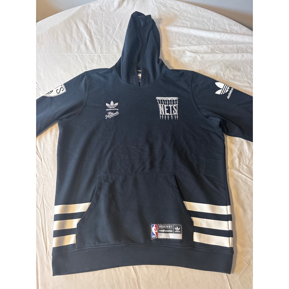 Adidas The Hundreds Brooklyn Nets Hoodie Mens XL Black Excellent NBA Collab